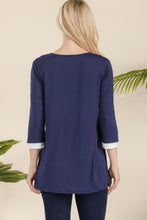 Load image into Gallery viewer, Celeste Full Size Celeste Full Size V-Neck Contrast T-Shirt