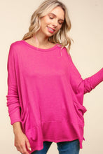 Load image into Gallery viewer, Haptics Dolman Long Sleeve Oversized Knit Top with Pockets