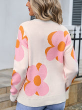 Load image into Gallery viewer, Angel Wings Flower Round Neck Long Sleeve Sweater