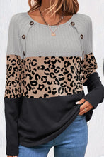 Load image into Gallery viewer, Leopard Round Neck Long Sleeve Top