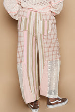Load image into Gallery viewer, POL Drawstring Plaid Print Lace Straight Pants