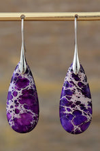 Load image into Gallery viewer, Handmade Teardrop Shape Natural Stone Dangle Earrings