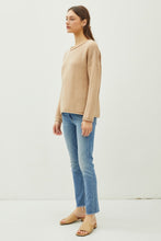 Load image into Gallery viewer, Be Cool Rolled Openwork Round Neck Sweater