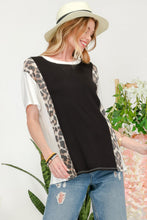 Load image into Gallery viewer, Celeste Full Size Leopard Color Block T-Shirt