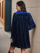 Load image into Gallery viewer, Perfee Ruched Surplice Long Sleeve Mini Dress