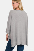 Load image into Gallery viewer, Zenana Waffle Knit V-Neck Long Sleeve Slit Top