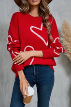 Load image into Gallery viewer, Angel Wings Heart Dropped Shoulder Long Sleeve Sweater