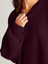 Load image into Gallery viewer, Double Take Side Slit Round Neck Long Sleeve Sweater