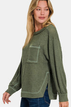 Load image into Gallery viewer, Zenana Exposed Seam Side Slit Long Sleeve Top