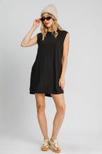 Load image into Gallery viewer, Umgee Round Neck Sleeveless High-Low Curved Hemline Mini Dress