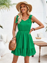 Load image into Gallery viewer, Ruffle Hem Sleeveless Eyelet Mini Dress