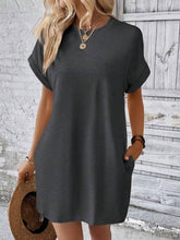 Load image into Gallery viewer, Round Neck Short Sleeve Mini Dress