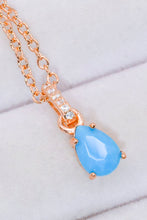Load image into Gallery viewer, Teardrop Turquoise 4-Prong Pendant Necklace