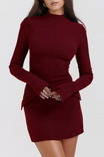 Load image into Gallery viewer, Mock Neck Long Sleeve Mini Dress