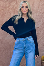 Load image into Gallery viewer, And The Why Full Size Johnny Collar Long Sleeve Ribbed Bodysuit