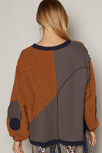 Load image into Gallery viewer, POL Color Block Half Zip Dropped Shoulder Sweatshirt