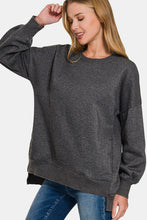 Load image into Gallery viewer, Zenana High-Low Acid Wash Fleece Sweatshirt