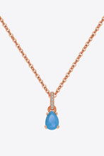 Load image into Gallery viewer, Teardrop Turquoise 4-Prong Pendant Necklace