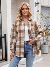 Load image into Gallery viewer, Mandy Pocketed Plaid Collared Neck Long Sleeve Shirt