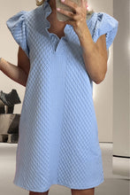 Load image into Gallery viewer, Ruffled V-Neck Cap Sleeve Mini Dress