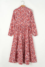 Load image into Gallery viewer, Printed Notched Long Sleeve Dress