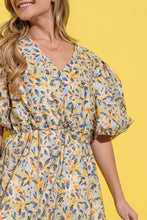 Load image into Gallery viewer, And The Why Full Size Floral Surplice Puff Sleeve Dress