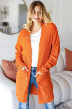 Load image into Gallery viewer, Haptics Full Size Stripe Textured Open Front Cardigan with Pockets