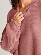 Load image into Gallery viewer, Double Take Side Slit Round Neck Long Sleeve Sweater