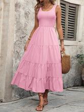 Load image into Gallery viewer, Smocked Scoop Neck Sleeveless Tank Dress