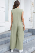 Load image into Gallery viewer, Half Button Wide Leg Jumpsuit with Pockets