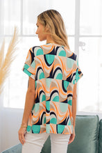Load image into Gallery viewer, Sew In Love Wrinkle-Free Geometric Short Sleeve Shirt