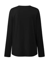 Load image into Gallery viewer, Ruched Round Neck Long Sleeve T-Shirt