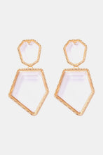 Load image into Gallery viewer, Geometrical Shape Zinc Alloy Frame Resin Dangle Earrings