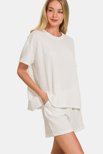 Load image into Gallery viewer, Zenana Rib Short Sleeve T-Shirt and Shorts Set