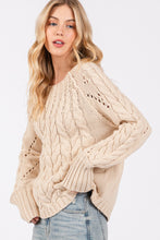 Load image into Gallery viewer, SAGE + FIG Cable-Knit Long Sleeve Sweater