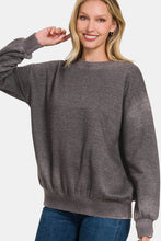 Load image into Gallery viewer, Zenana Full Size Acid Wash Fleece Long Sleeve Sweatshirt
