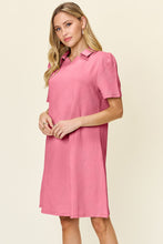 Load image into Gallery viewer, Double Take Full Size Texture Collared Neck Short Sleeve Dress