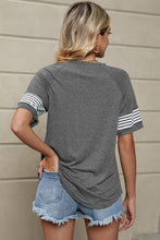 Load image into Gallery viewer, Striped Round Neck Short Sleeve T-Shirt