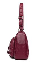 Load image into Gallery viewer, Multi-Pocket PU Leather Crossbody Bag