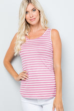 Load image into Gallery viewer, Celeste Full Size Backside Bow Tie Striped Tank