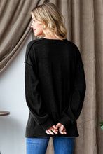Load image into Gallery viewer, Heimish Ribbed Exposed Seam Long Sleeve T-Shirt