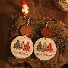 Load image into Gallery viewer, PU Leather Christmas Tree Earrings