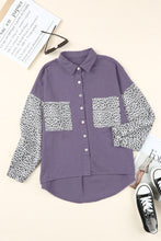 Load image into Gallery viewer, Leopard Contrast Denim Top