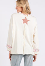 Load image into Gallery viewer, SAGE + FIG Peace & Star Patch Contrast Round Neck Sweatshirt