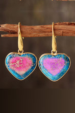 Load image into Gallery viewer, Natural Stone Heart Drop Earrings