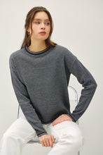 Load image into Gallery viewer, Be Cool Striped Trim Round Neck Long Sleeve Sweater