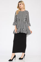 Load image into Gallery viewer, Celeste Full Size Houndstooth Flounce Sleeve High-Low Top