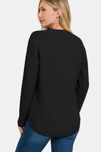 Load image into Gallery viewer, Zenana Ful Size Round Neck Long Sleeve Curved Hem Sweater
