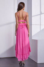 Load image into Gallery viewer, Mustard Seed Asymmetric Ruffle Open Back Cutout Cami Dress