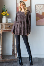 Load image into Gallery viewer, Heimish Leopard Long Sleeve Tiered Blouse